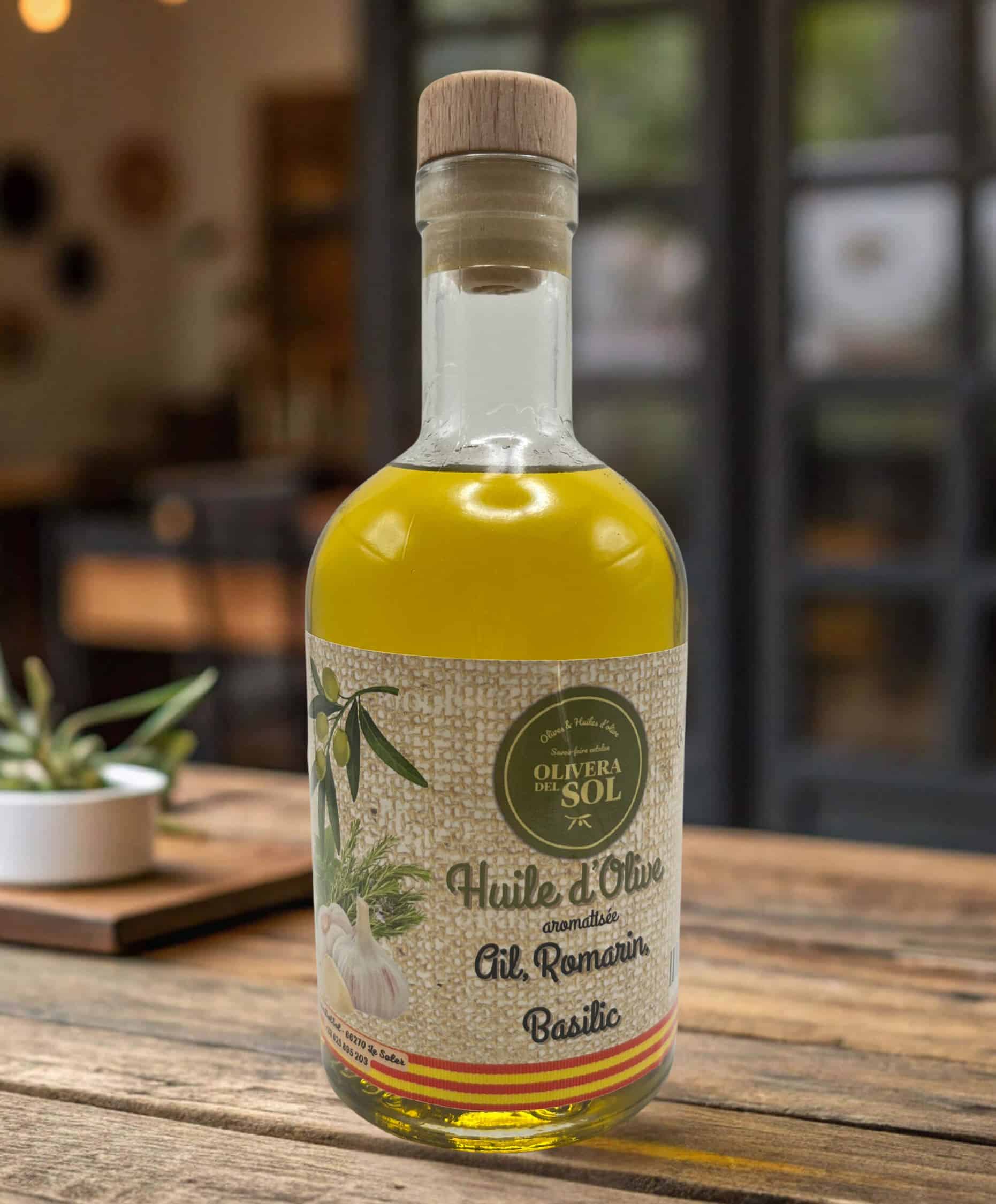 huile d'olives ail romarin