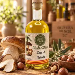 Bouteille d'huile d'olive aromatisée cèpe et noisette 35 cl, Olivera del Sol